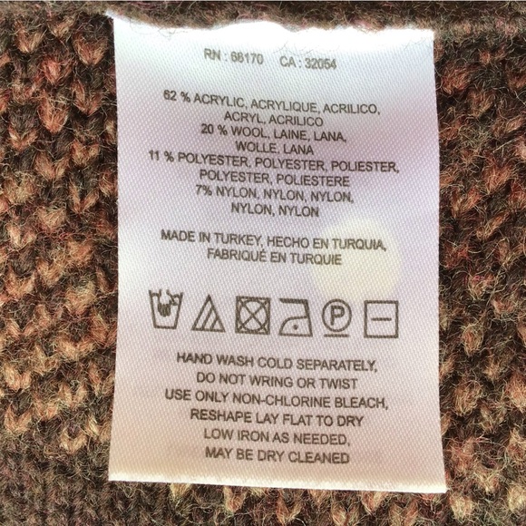 ANTHROPOLOGIE Sleeping on Snow Mabli WOOL Blend Open Vest Size XS S Brown Cozy - Picture 10 of 11